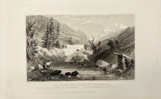 Antique Print - Carl Joseph Meyer - View of Vertex Wellhorn in Switzerland - E5