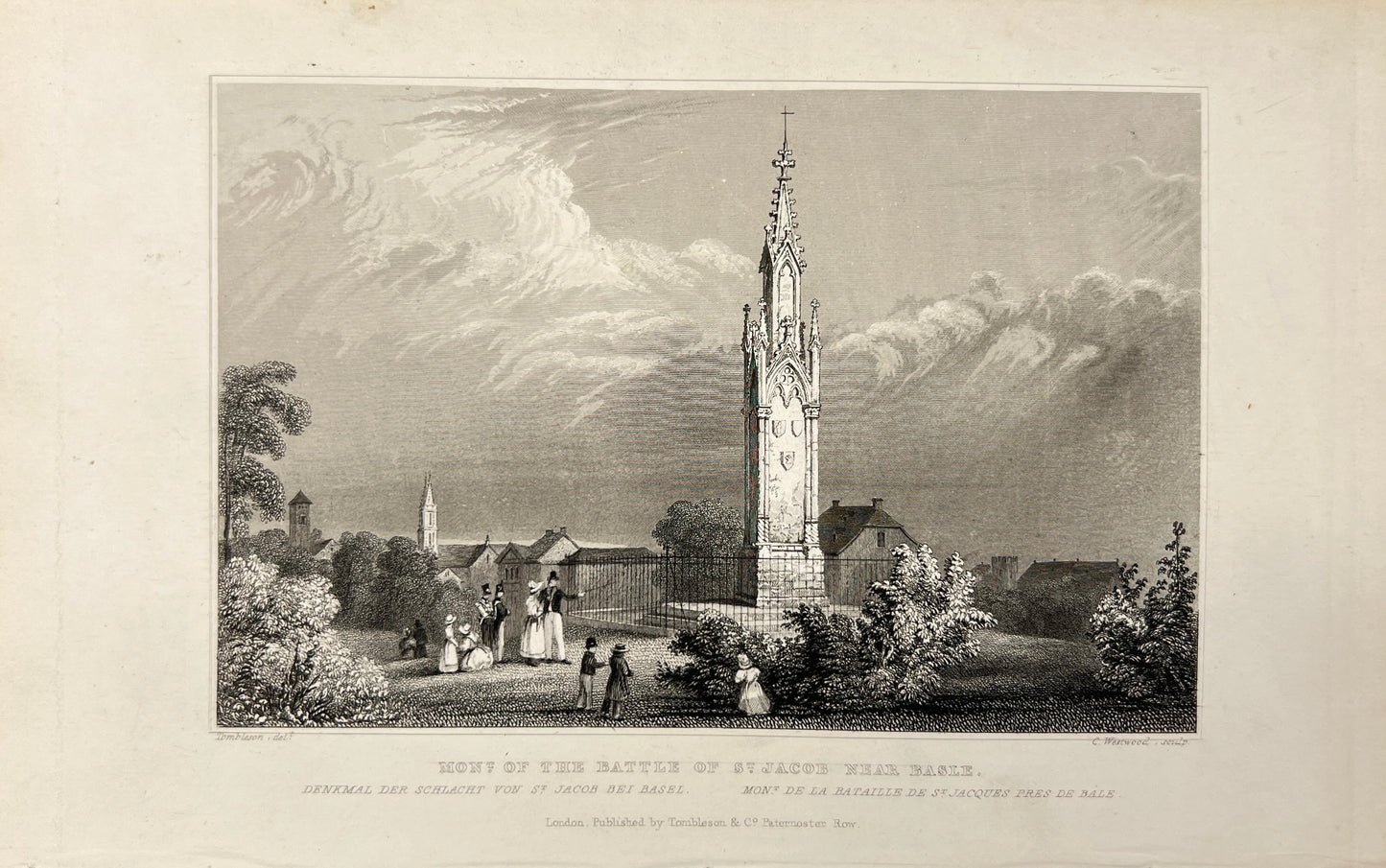 Antique Print - Meyer - Monument des Heiligen Jacob in der Burg bey Basel - E5