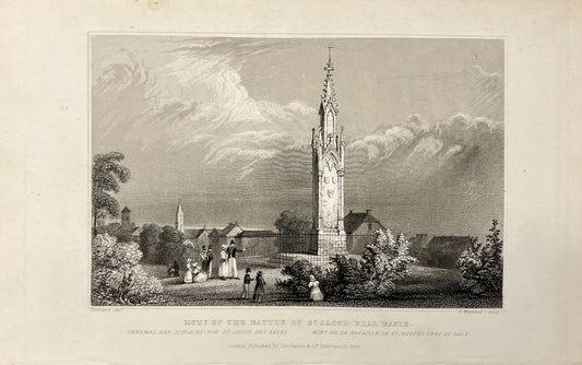 Antique Print - Meyer - Monument des Heiligen Jacob in der Burg bey Basel - E5