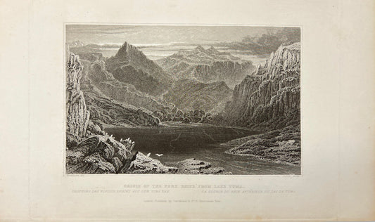 Antique Engraving - Carl Joseph Meyer - View of Lake Tome in Switzerland - E5
