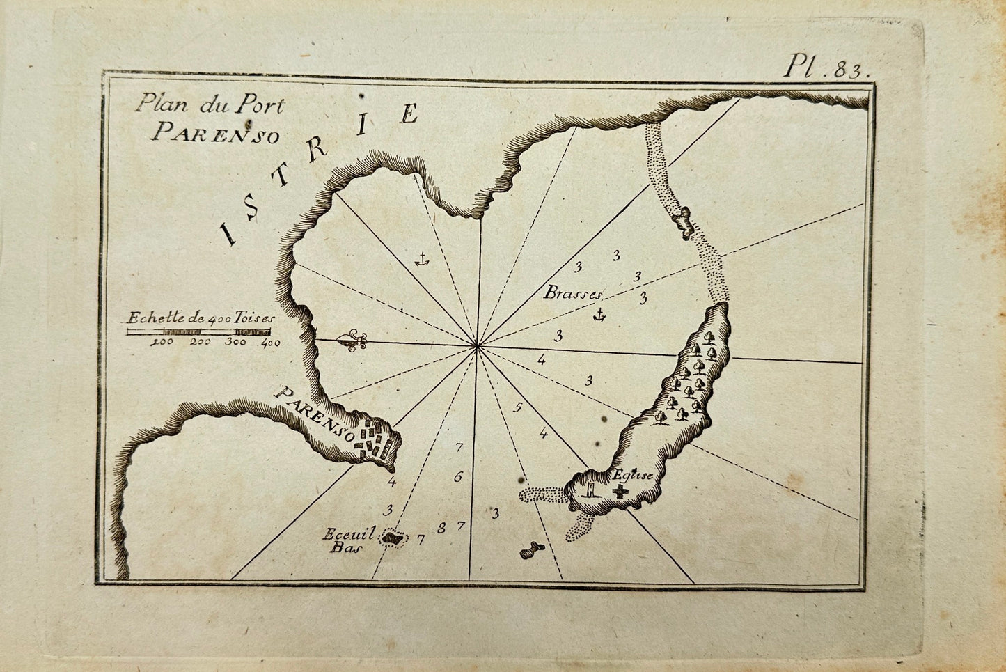 Antique Map - Joseph Roux - Harbour Plan - Port of Parenso-Croatia - Pula - F5