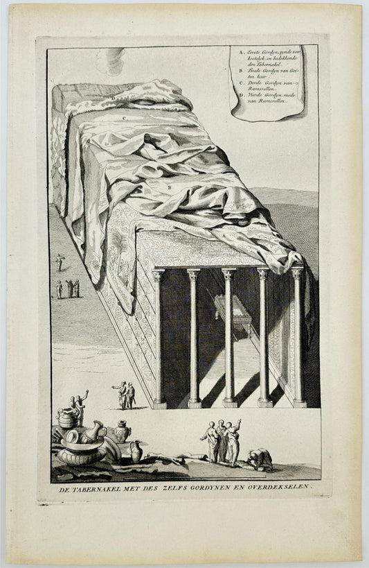 Antique Print - Antoine Augustine Calmet - The Tabernacle with Coverings - F5