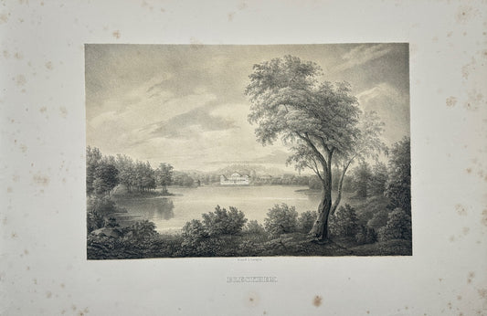 Original Antique Engraving - Ulrik Thersner - View of Blekhem in Sweden - E3