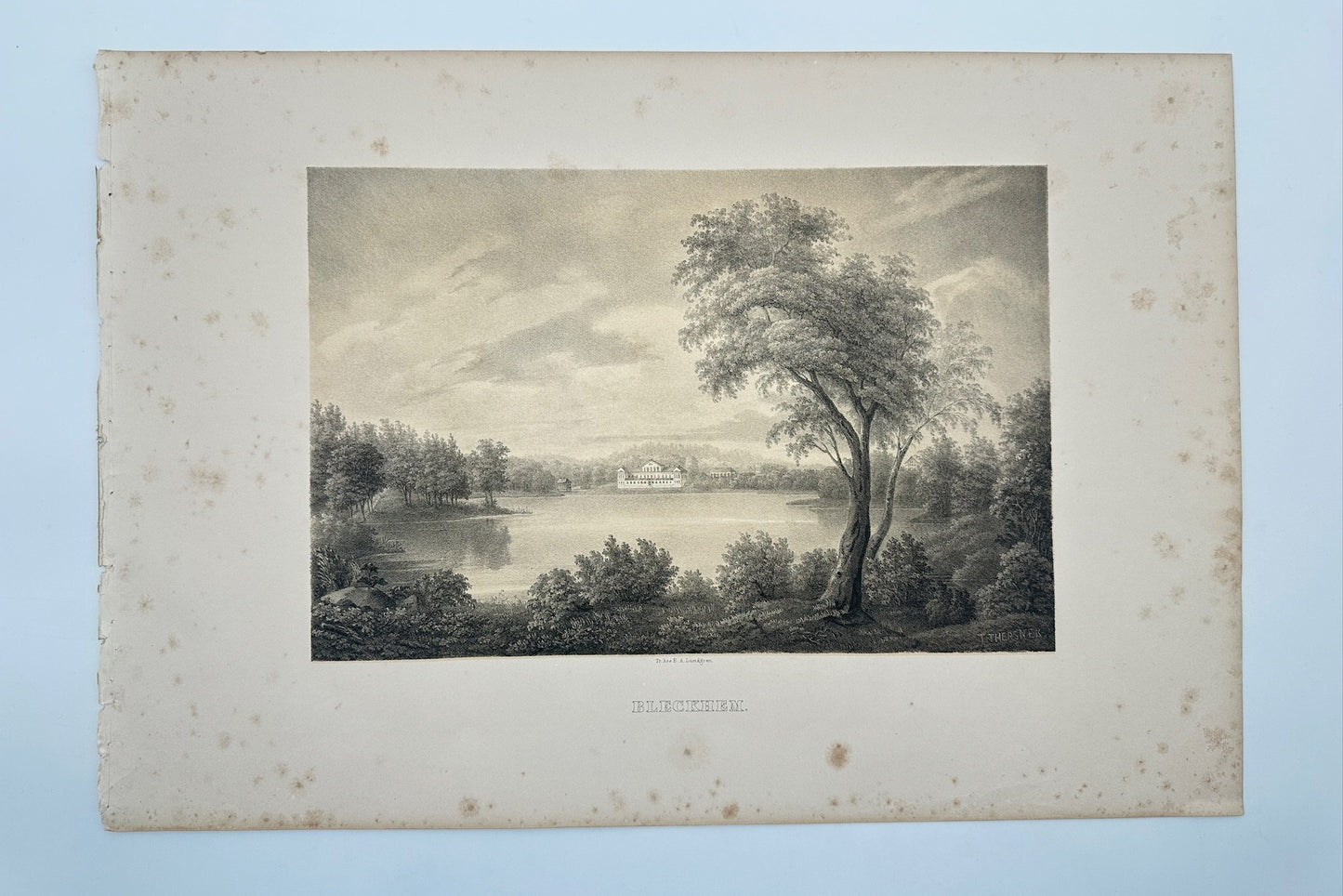 Original Antique Engraving - Ulrik Thersner - View of Blekhem in Sweden - E3