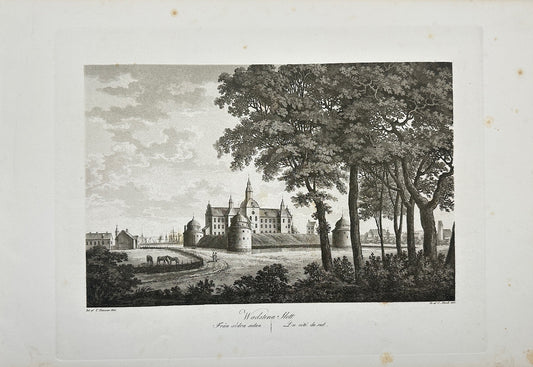 Antique Engraving - Ulrik Thersner - View of Swedish Castle in Sweden - E3