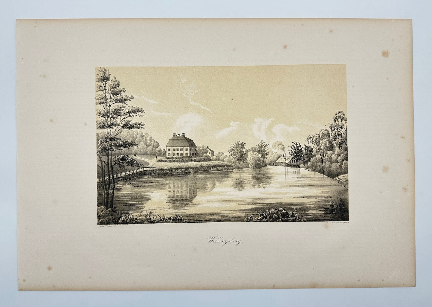 Antique Engraving - Ulrik Thersner - View of Villingsberg Manor in Sweden - E3