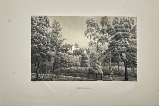 Original Antique Engraving - Ulrik Thersner - View of Skyllberg in Sweden - E3