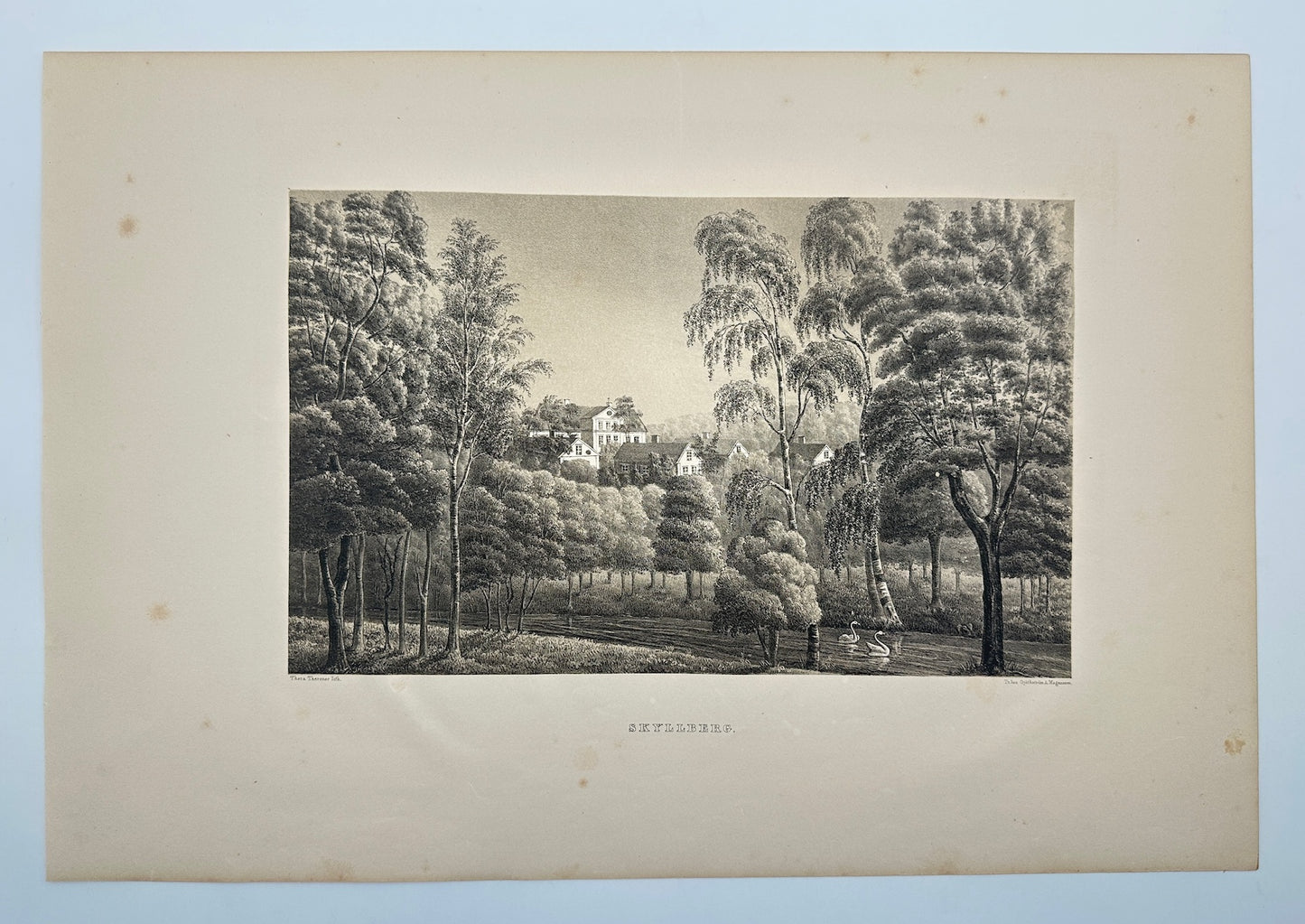 Original Antique Engraving - Ulrik Thersner - View of Skyllberg in Sweden - E3