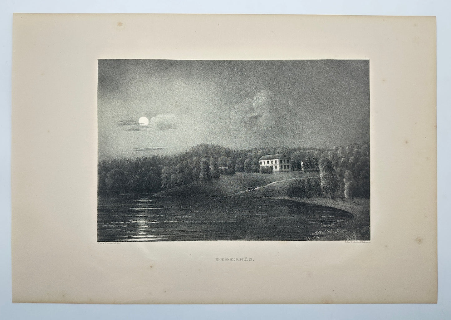 Original Antique Engraving - Ulrik Thersner - View of Degernas in Sweden - E3