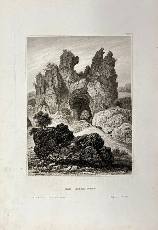 Antique Engraving - Carl Joseph Meyer - The Giant Castle - Germany - E5