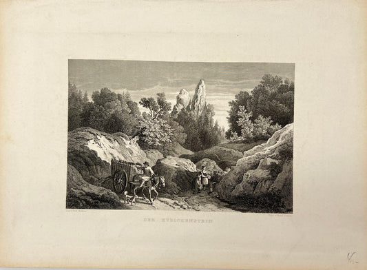 Antique Engraving - Carl Joseph Meyer - The Hubichenstein in Germany - E5