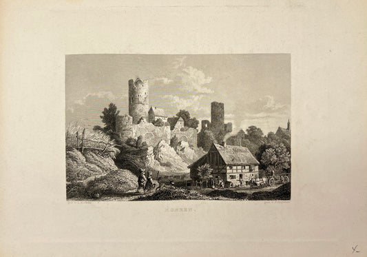 Original Antique Engraving - Carl Joseph Meyer - Kohren in Germany - E5