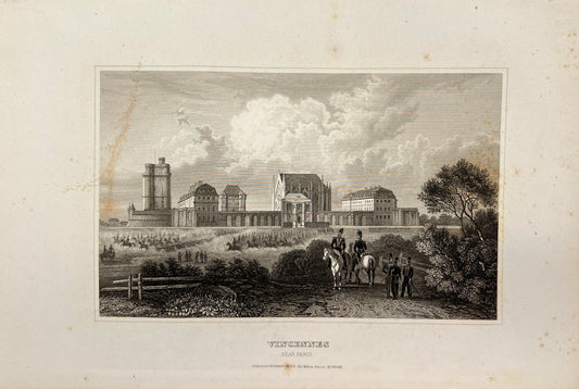 Original Antique Engraving - Carl Joseph Meyer - Vincennes Near Paris - E5