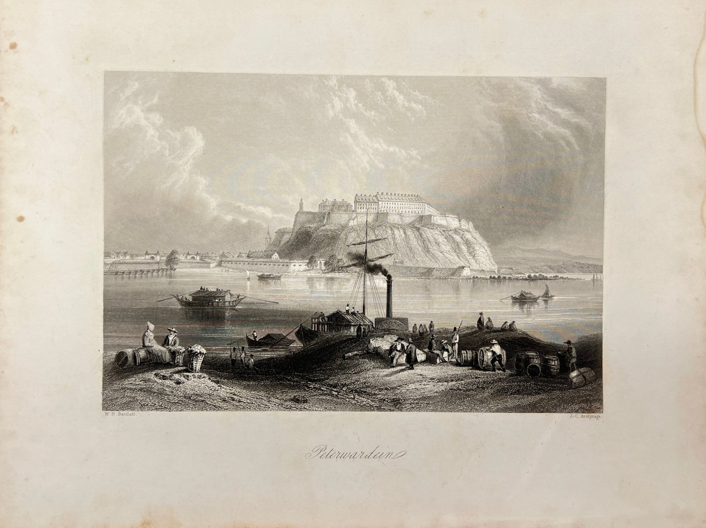 Antique Print - Carl Joseph Meyer -View of Petrovaradin Fortress in Serbia - E5