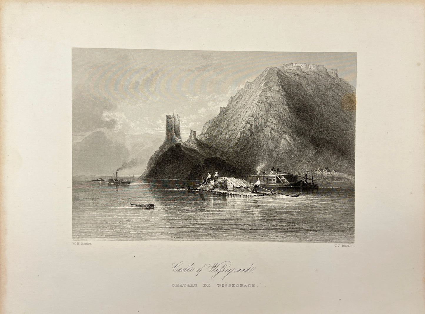 Antique Print - Carl Joseph Meyer -View of Castle of Wissegraad - Hungary - E5