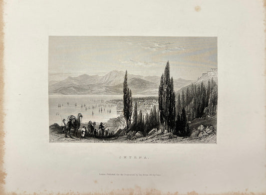 Antique Engraving - Carl Joseph Meyer - View of Smyrna - Türkiye - E5