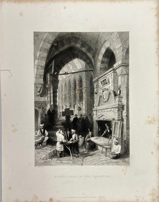 Antique Engraving - Carl Joseph Meyer - Kaimac Іhop in the Tchartchi - E5