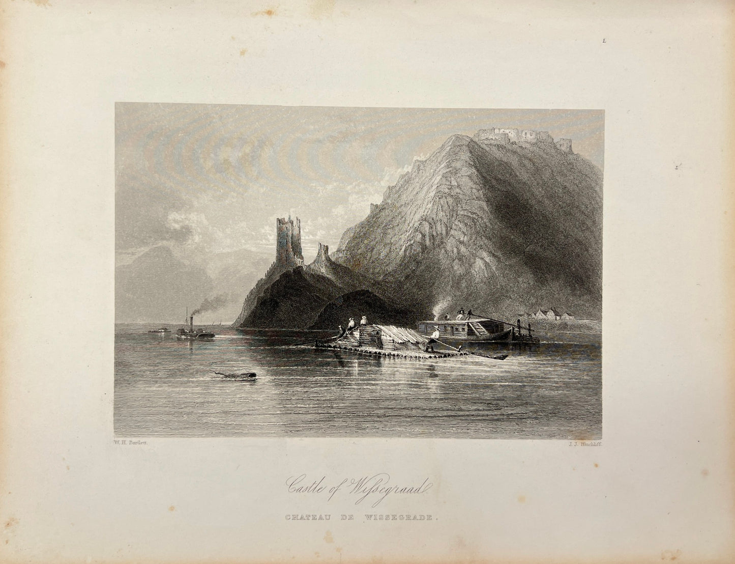 Antique Print - Carl Joseph Meyer - View of Castle of Wissegraad - Hungary - E5