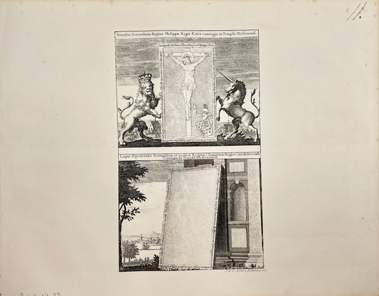 Original Antique Lithograph - Erik Dahlberg - Swedish Iconographic - E1