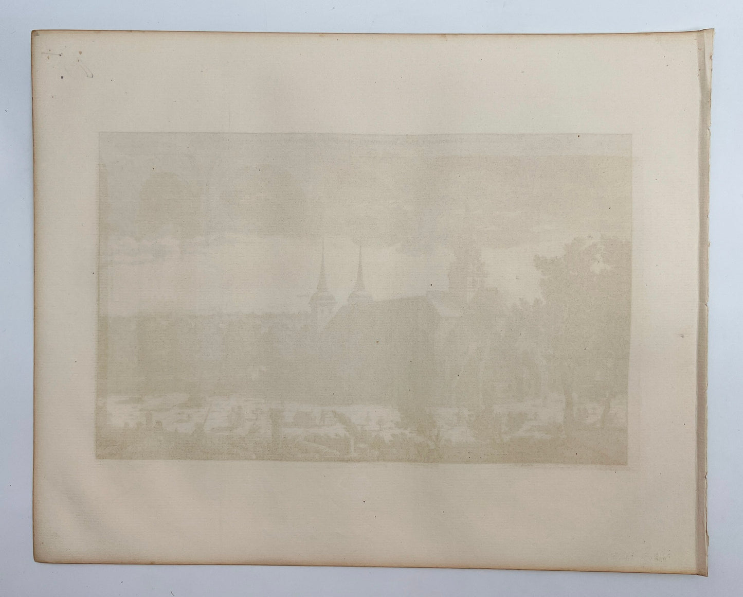 Original Antique Print - Erik Dahlberg - View of Varnhem Church in Sweden - E1
