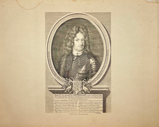 Antique Print - Erik Dahlberg - Portrait of Erik Dahlberg - Swedish - E1