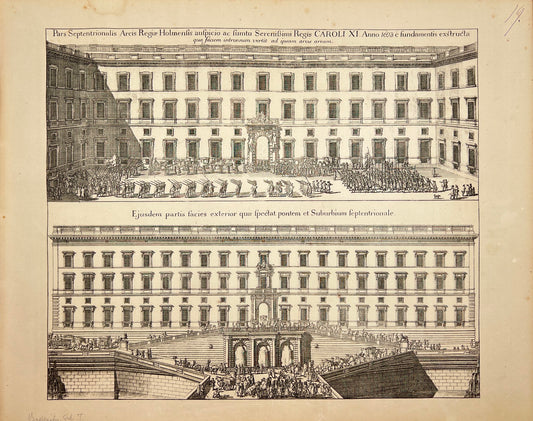 Antique Print - Erik Dahlberg - View of Royal Palace in Stockholm - Sweden - E1