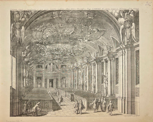Antique Print - Erik Dahlberg - View of the Castle Church - Sweden - E1