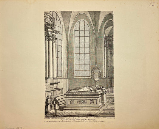 Antique Print - Erik Dahlberg - Riddarholmen Church in Stockholm - Sweden - E1