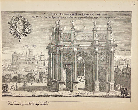 Antique Print - Erik Dahlberg - View of the Palace of a Princess - Sweden - E1