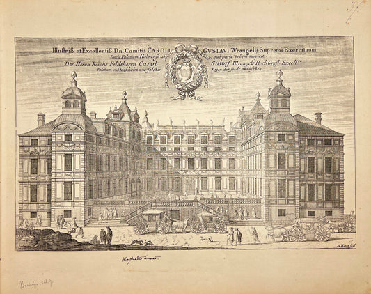 Antique Print - Erik Dahlberg - View of Wrangel Palace in Stockholm - E1