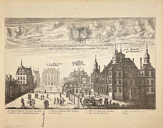Antique Print - Erik Dahlberg - View of Makalös from Jacob's Church - E1
