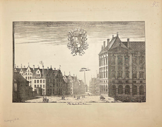 Antique Print - Erik Dahlberg - View of Axel Oxenstiernas Palace in Sweden - E1