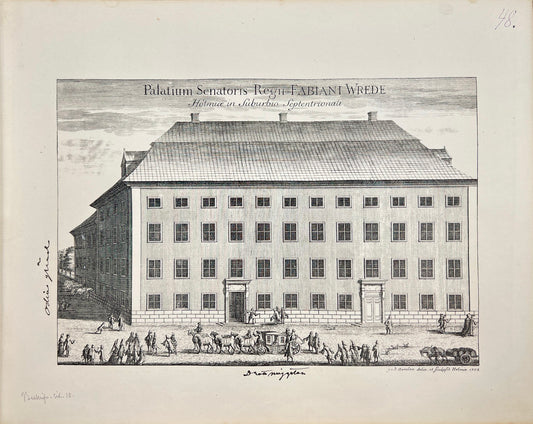Antique Print - Erik Dahlberg - View of  Fabian Wrede's Palace in Sweden - E1