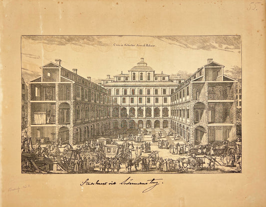 Antique Print - Erik Dahlberg - View of The Town Hall at Södermalm - E1