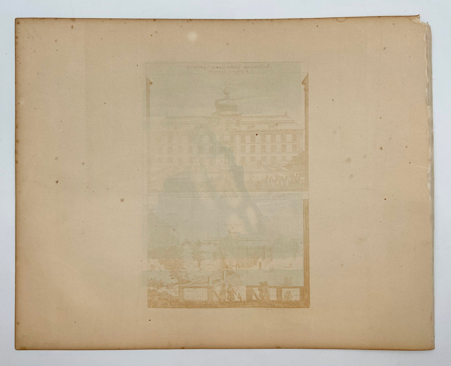 Original Antique Print - Erik Dahlberg - Uppsala Cathedral - Sweden - E1