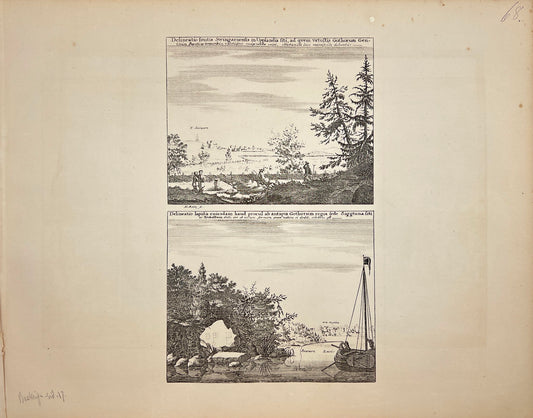 Antique Print - Erik Dahlberg - The Key Stone in Sigtuna in Sweden - E1