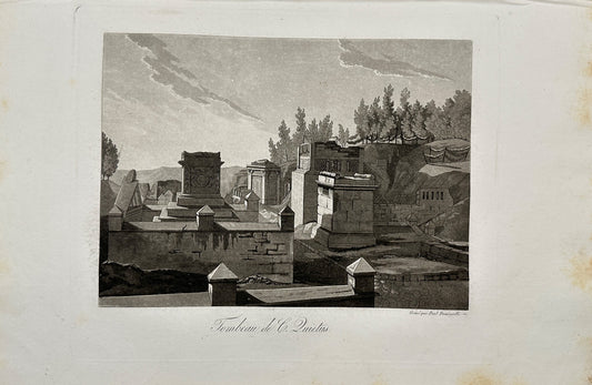 Original Antique Print - Paul Fumagalli - Tomb Of C. Qumeters - Pompeii - F3