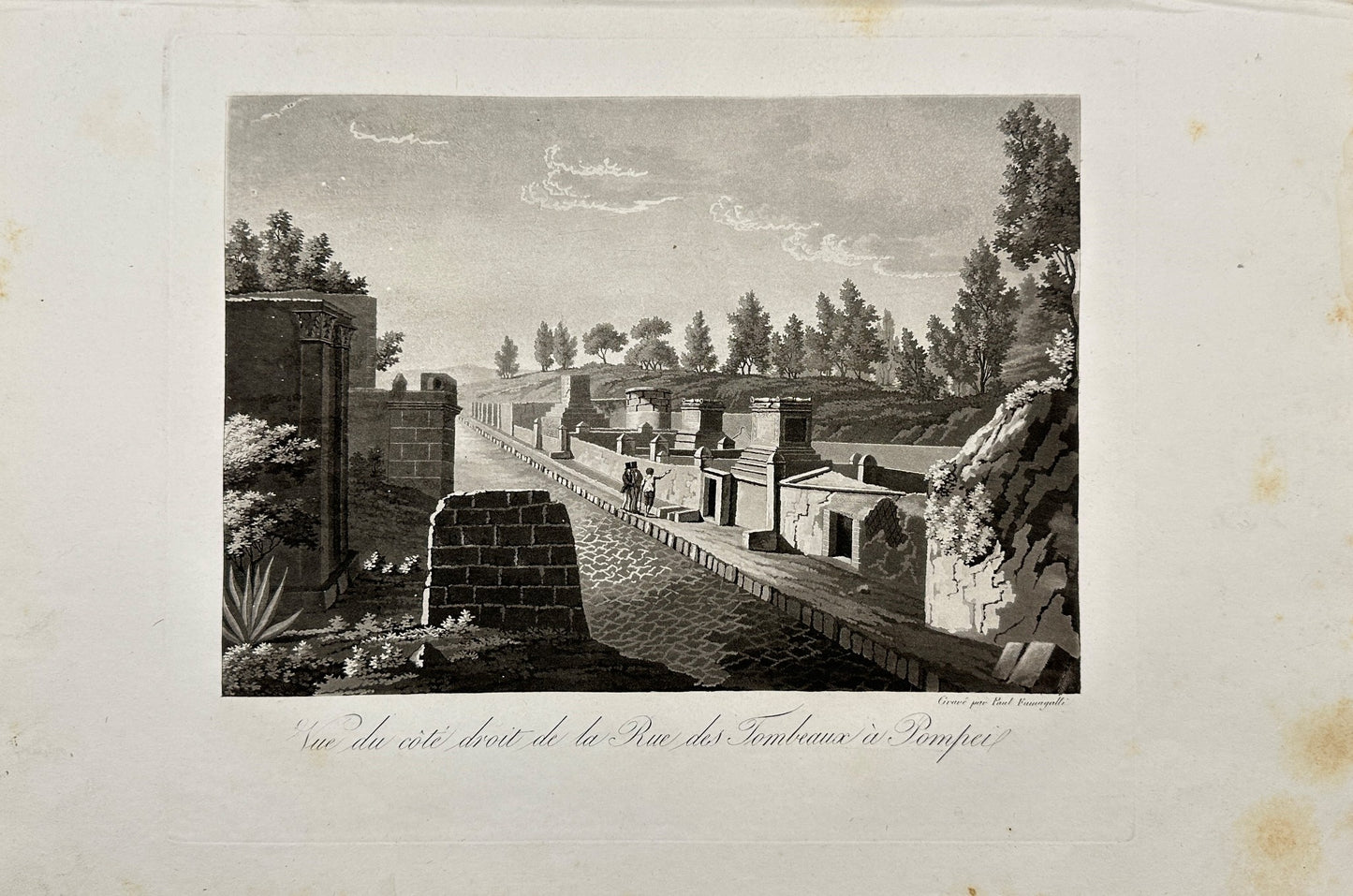 Original Antique Print - Paul Fumagalli - 1833 Year - Streets Of Pompeii - F3