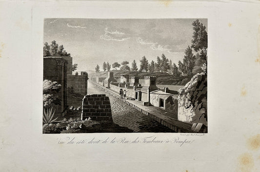 Original Antique Print - Paul Fumagalli - 1833 Year - Streets Of Pompeii - F3