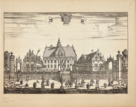 Antique Print - Erik Dahlberg - View of Jacobsdahl Castle Ulriksdal - E1