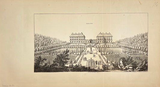 Original Antique Print - Erik Dahlberg - View of Ekolsunds Slott - Sweden - E1