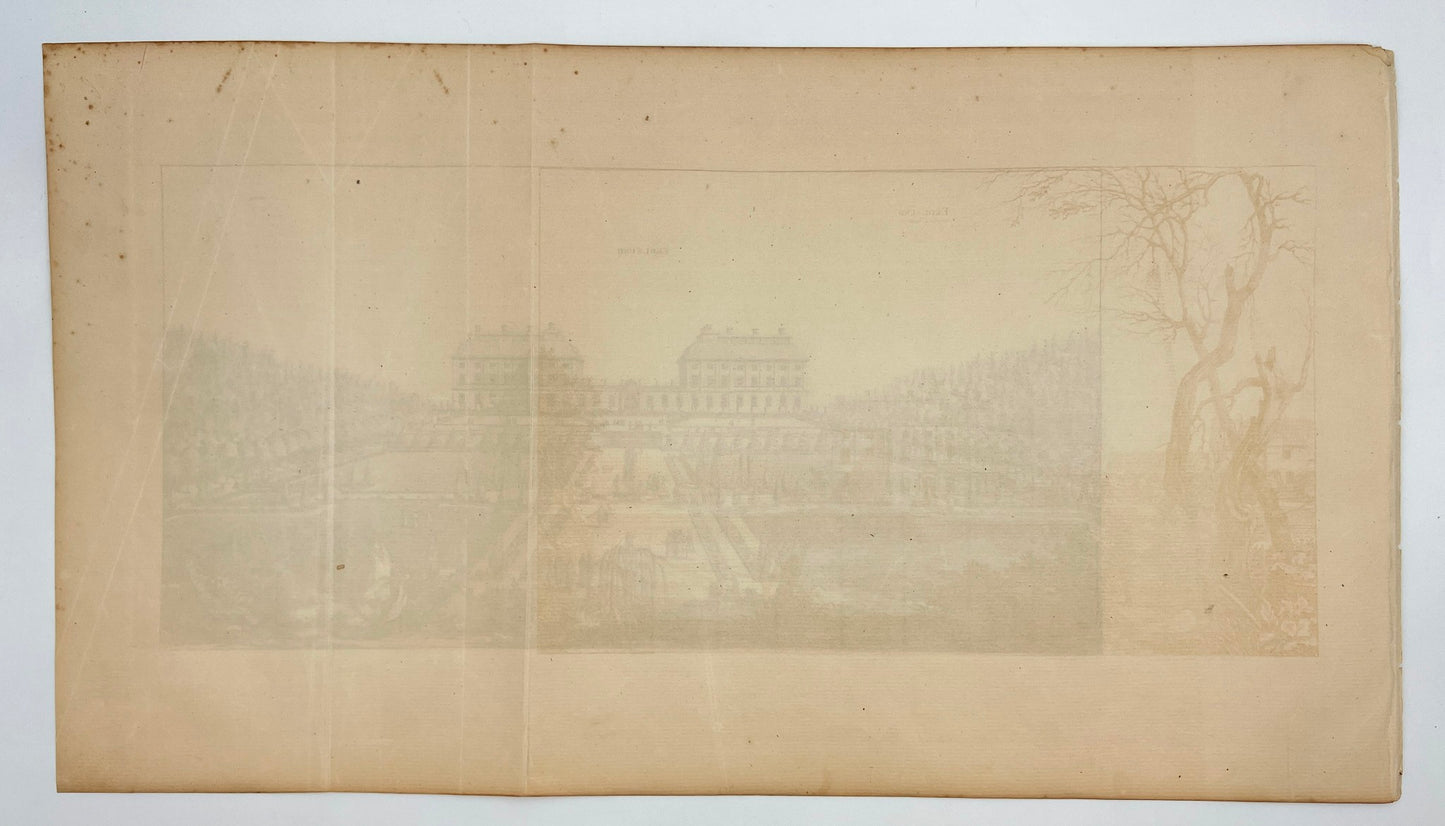 Original Antique Print - Erik Dahlberg - View of Ekolsunds Slott - Sweden - E1