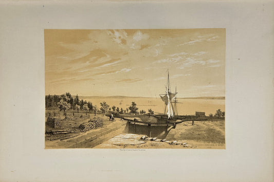 Antique Print - Carl Johan Billmark - View Of Locks In Berg - Sweden - F3