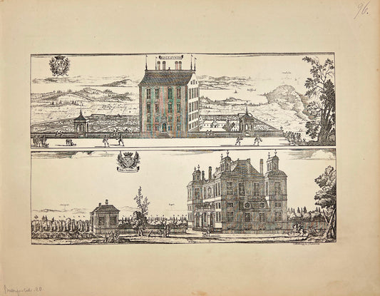 Original Antique Print - Erik Dahlberg - View of Bogesunds Castle - Sweden - E1