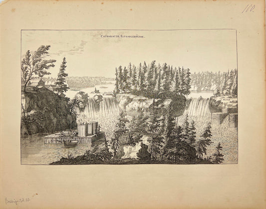 Antique Print - Erik Dahlberg - View of the Älvkarleby Falls - Sweden - E1