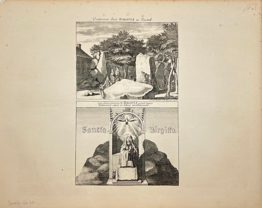 Original Antique Print - Erik Dahlberg - Saint Birgitta - Sweden - E1