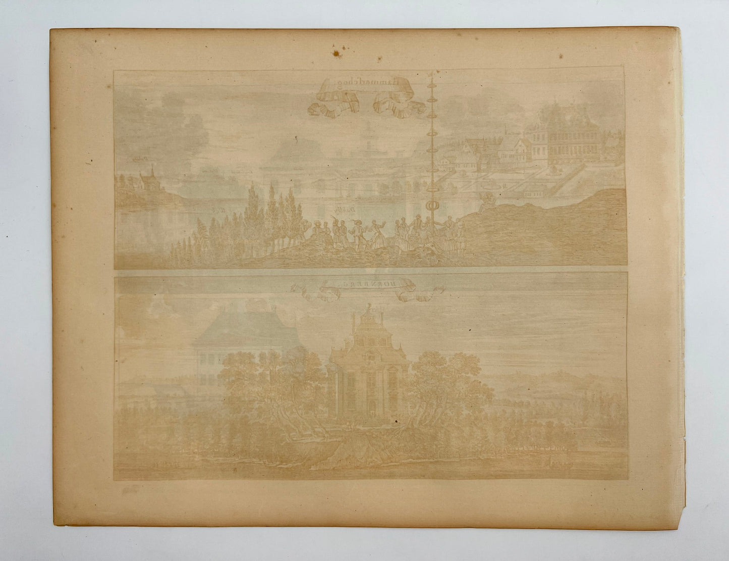 Original Antique Print - Erik Dahlberg - View of Haga Castle - Sweden - E1