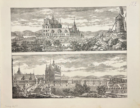 Antique Print - Erik Dahlberg - View of Russersberg Castle - Sweden - E1