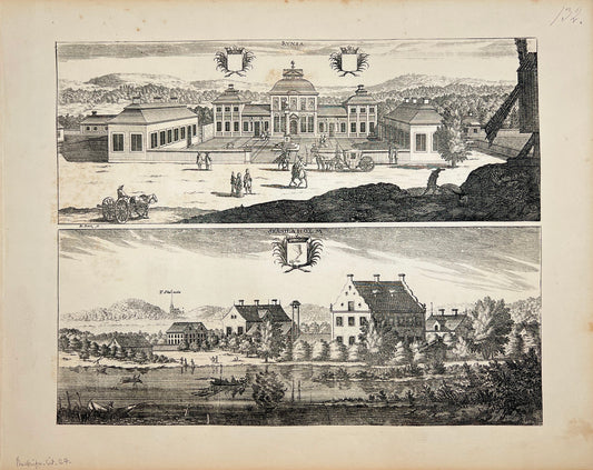 Antique Print - Erik Dahlberg - View of Schloss Skånelaholm in Stockholm - E1
