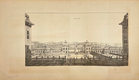 Antique Print - Erik Dahlberg - View of Salsta Castle in Stockholm - E1